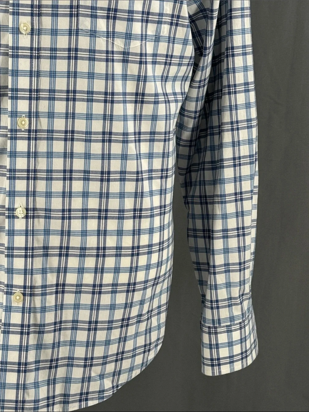 Banana Republic Blue & White Plaid Button-Up Shirt